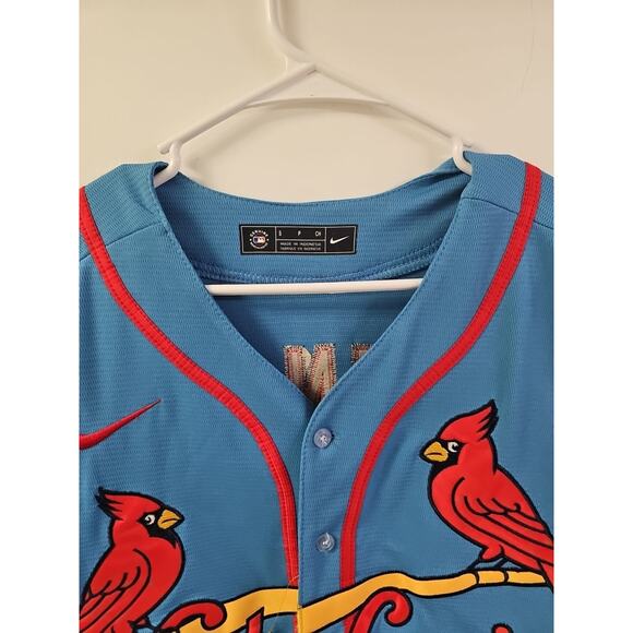 Nike St Louis Cardinals Powder Blue Jersey Men’s S Nolan Arenado #28 Stitched - Picture 3 of 8
